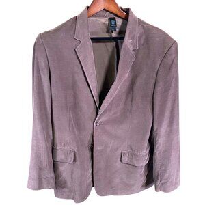 Claiborne Mens Blazer Jacket Size 44R Brown Corduroy Double Button Retro Classic